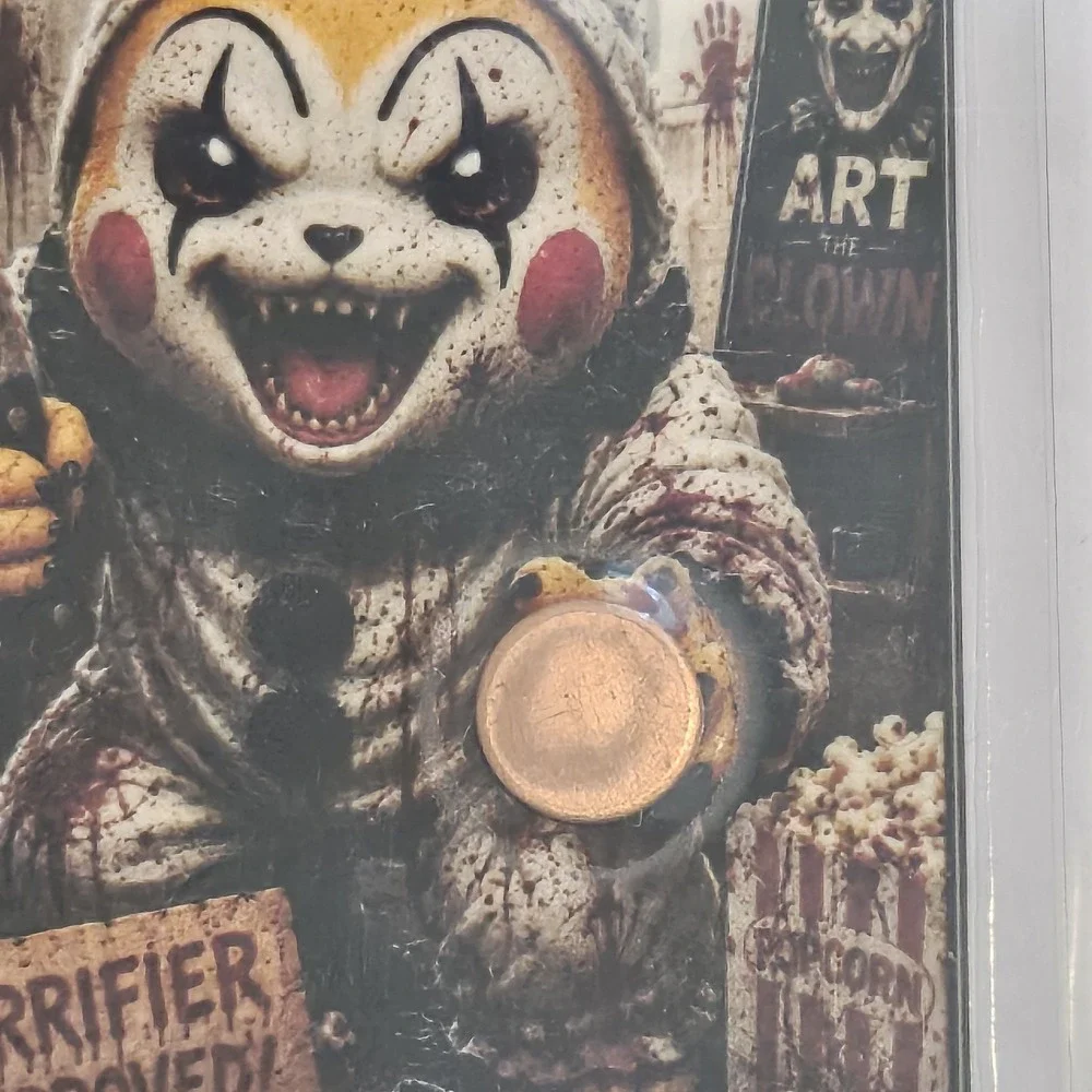 Pika-Pail Kids 3 GR Copper Art the Clown Pikachu Terrifier Fan Art Trading Card